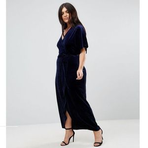 Missguided by ASOS Velvet Wrap-Over Maxi Dress